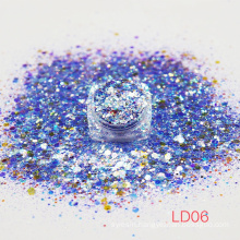 Wholesale mixed  polyester chunky LD series glitter for ornament all festivals Christmas wedding cosmetics crafts stationeries